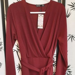 BooHoo Deep Red Dress
